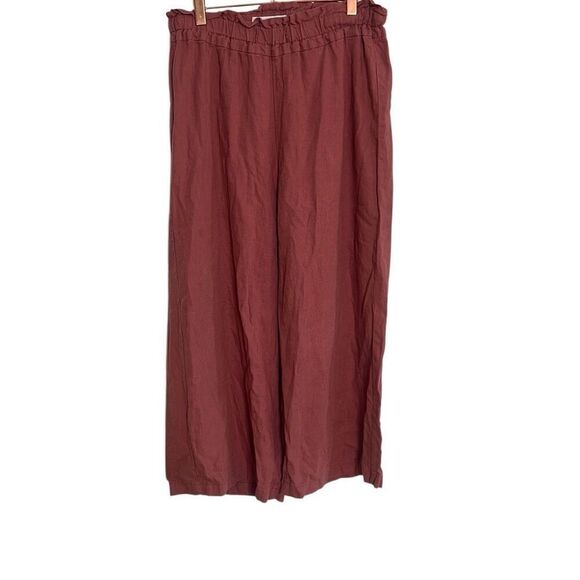 Vanilla Star Linen Blend Wide Leg Harem Pants Red Size Medium - Picture 1 of 9